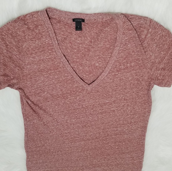 J Crew Red V Neck Tee - Picture 2 of 3